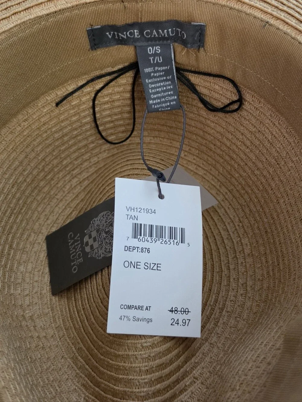 Vince Camuto Grosgrain Straw Panama Hat